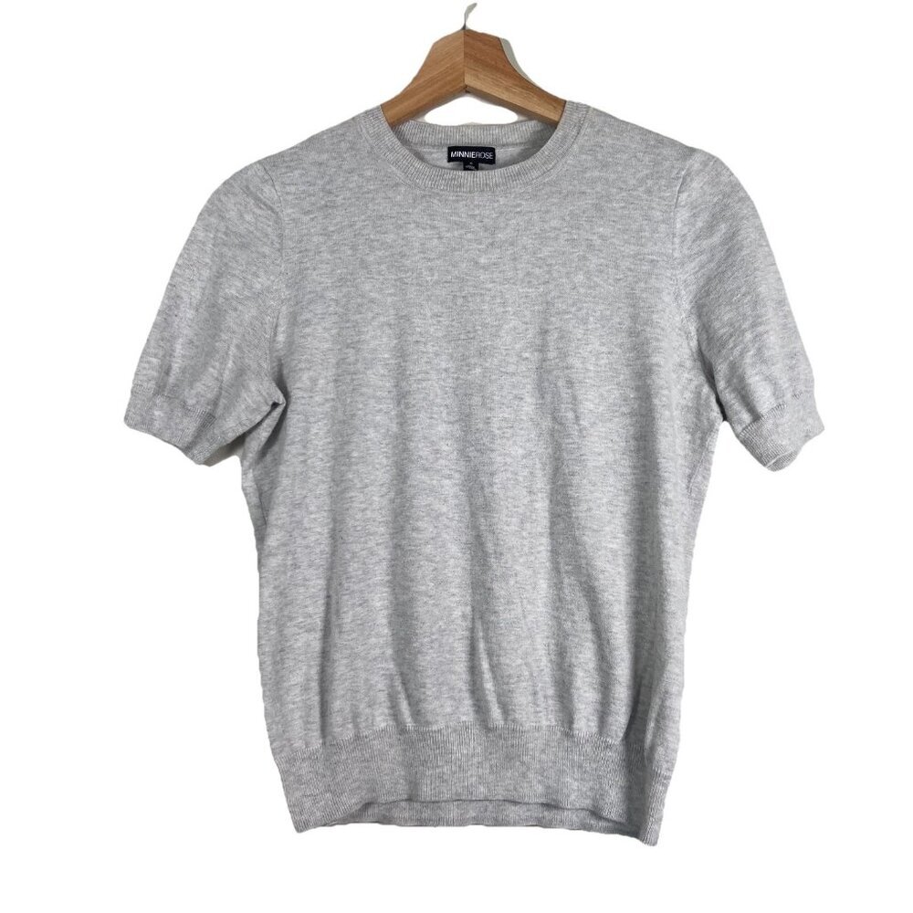 Minnie Rose Gray Short Sleeve Blouse